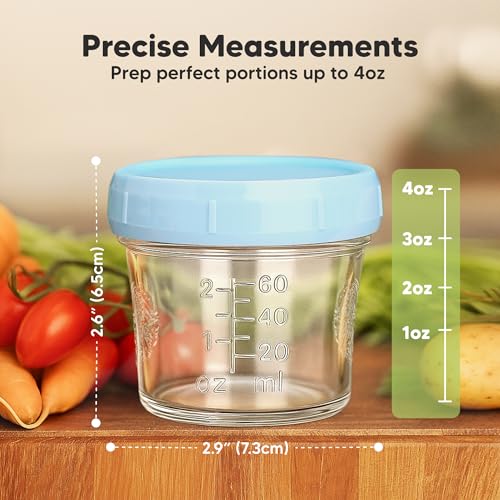 12pk 4oz Glass Baby Food Containers with Lids (12-pk 4 Ounce / Nord)