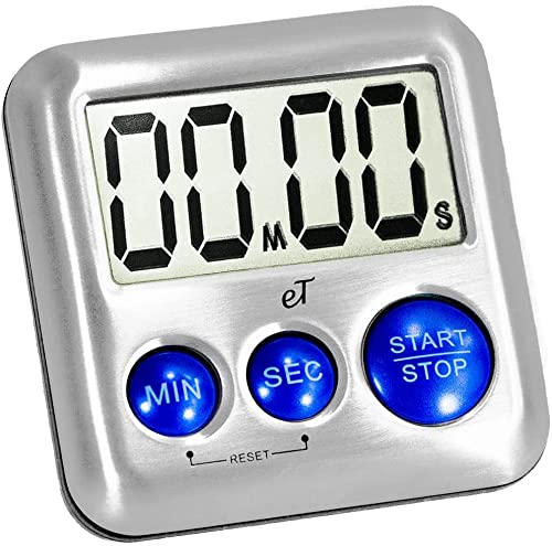 Elegant Digital Kitchen Timer Stainless Steel (8 Count)