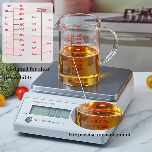 Ackers Mirror Scale Glass Measuring Cup (16OZ Mirror Graduated)