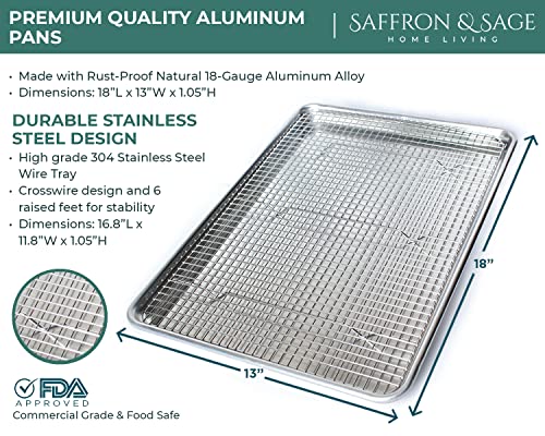 Commercial Quality 2 Pack Cookie Sheet and 2 Pack Rack (2 Pack Cookie Sheet & 2 Pack Rack)