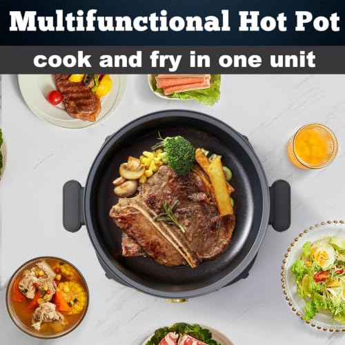 5 QT Electric Shabu Shabu Pot with Removable Pot (Black)