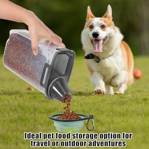2 Pack 3 Lbs Pet Dog Cat Food Bird Seed Storage Containers for Travel (Grey-3L 2Pack)