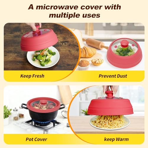 Microwave Splatter Cover (Red / 9inch)