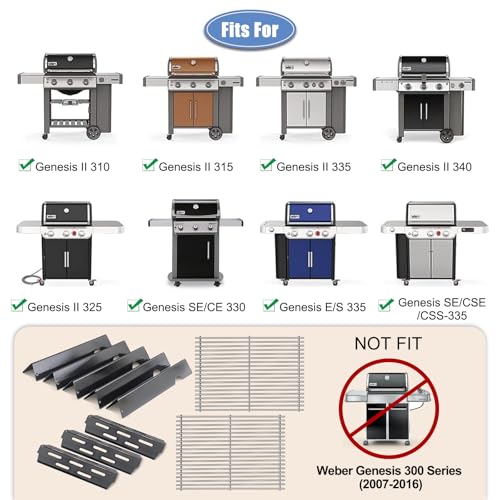 66095 Grill Grates with 66032 Flavorizer Bars for Weber Genesis 2 grill parts 300 Genesis II LX 300 Series