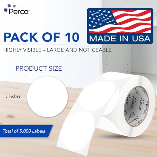 White Perforated Round Circle Dot Sticker 3 (White / 3 Inch)
