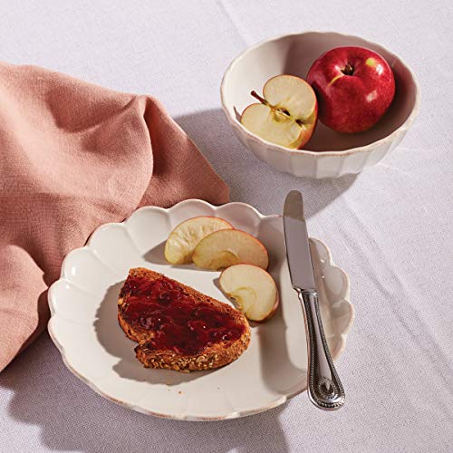 French Perle Scallop Accent Plates (Accent Plates, Set of 4 / White)