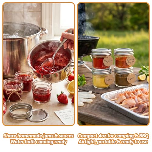 4 oz Glass Mason Jars (4oz-40pcs-S)
