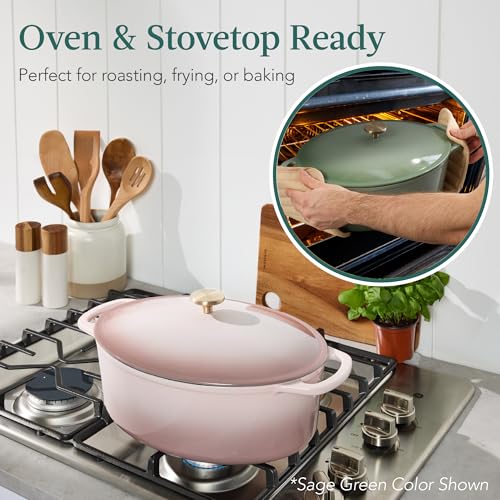 Oval 7.5 Quart Enamel Cast (Mushroom Beige / 7.5qt Oval)