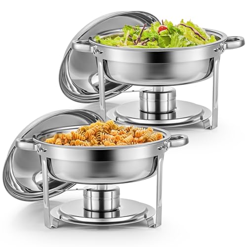 2pcs 5QT Round Chafing Dish Buffet Set (2 Packs)