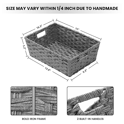 Large Wicker Storage Basket (2 Count)