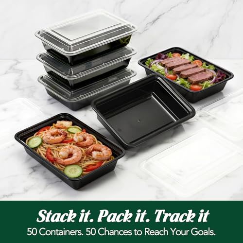 Glotoch Meal Prep Containers 32oz 50 Pack (32oz-50pc)