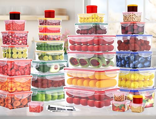 70 Pcs Large Food Storage Containers with Lids Airtight (70 Pcs)