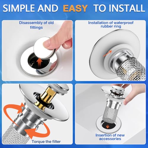 Sink Stopper Hair Catcher (2,upgrade Silver)