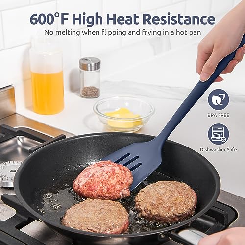 Silicone Turner Slotted Spatula (Midnight Blue / 13.6")