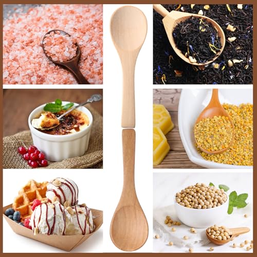 100 Pcs Small Wooden Spoons (Multiple Color)