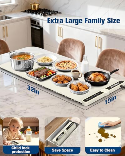Warming Mat for Food (Beige / 32x15 Inch)