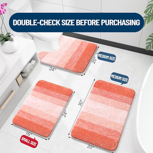 Bathroom Rugs Mat 34x21 (34" X 21" / Coral)