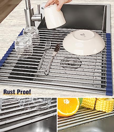 Roll Up Dish Drying Rack Over Sink