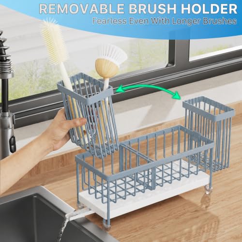 Sponge Holder for Kitchen Sink (Gray Blue - 9.25″)