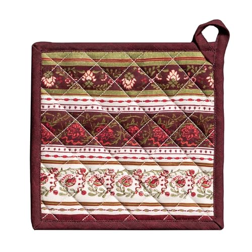 Pot Holders 100% Cotton Potholders (051 - Reveillon Au Jardin / 8" x 8" (Pot Holder Pack of 1))