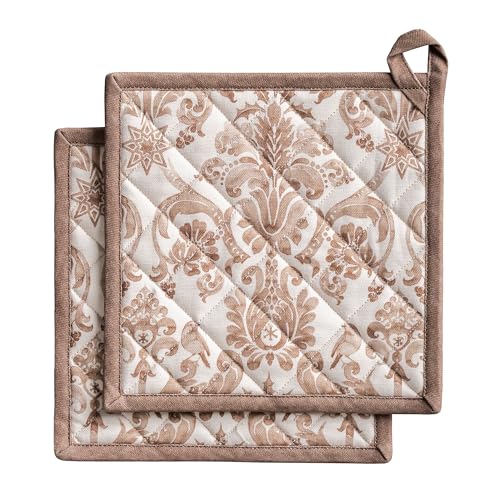 Pot Holders 100% Cotton Potholders (121 - Allure / 8" x 8" (Pot Holder Pack of 2))