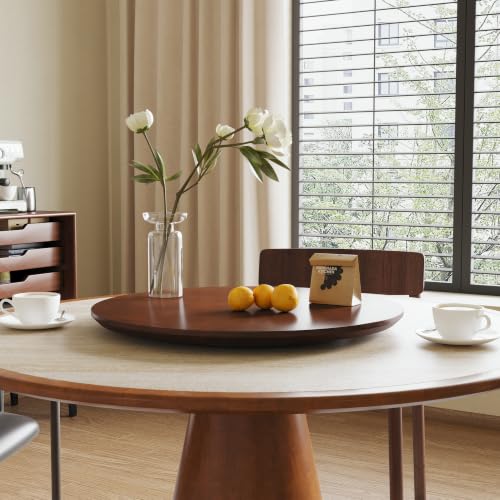 23.6" Wooden Lazy Susan for Table Top (Deep Walnut / 60CM)