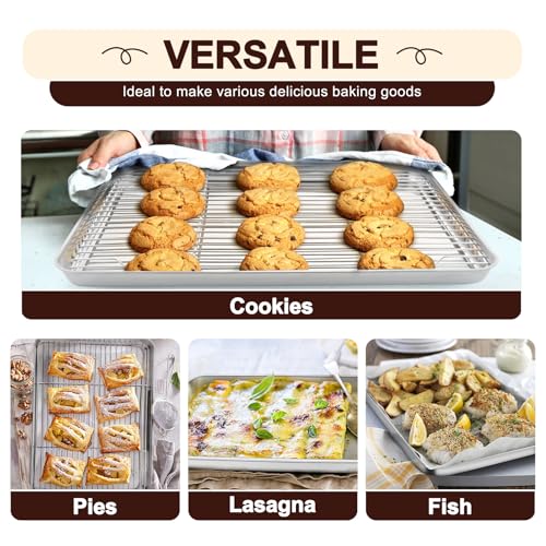 Baking Sheet with Rack Set (17.6"& 12.5" & 10.5")