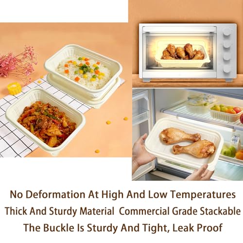 50 packs 30 oz Square Disposable Biodegradable containers (50 Pack 30 oz Containers)