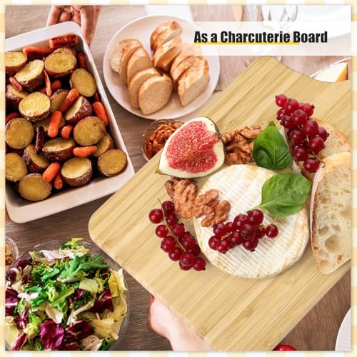 6 Pcs Bamboo Cutting Boards Bulk 13 Inch Thicken with Handle (13 x 7 inches)