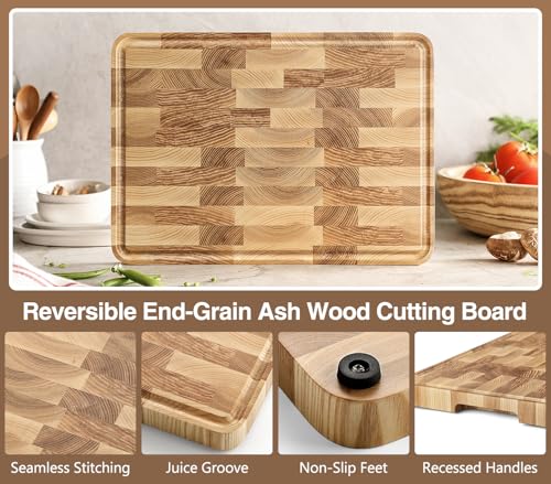 Ash Wood Cutting Board (13.8"L x 9.8"W)