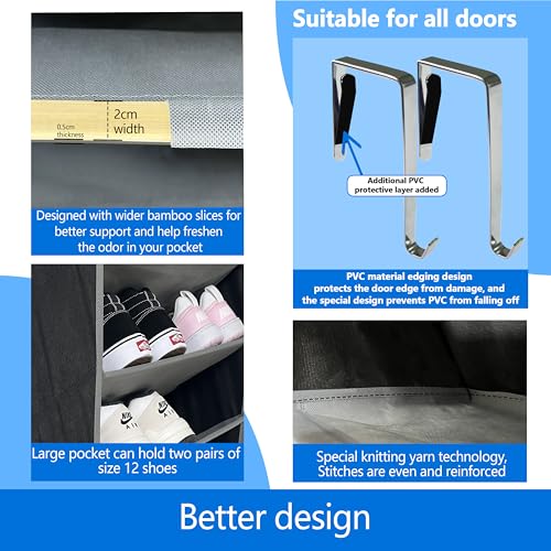 10 Tiers Shoe Organizer for Closet (Black/Grey)