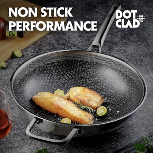 Wok pan Hybrid 12 inch Wok with Lid (Stainless Steel / 12 Inch)