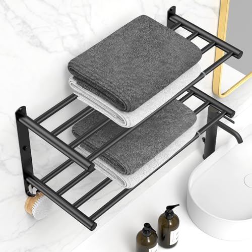 Black Adjustable Towel Bar for Bathroom Wall Mount17