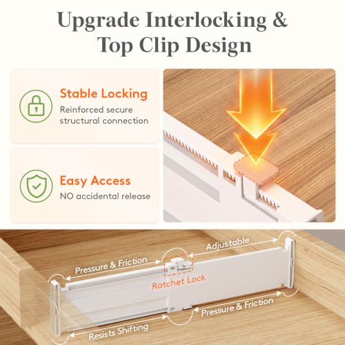 3.2" High Drawer Dividers for Clothes (3.2"H, 10.5-16.5"L)