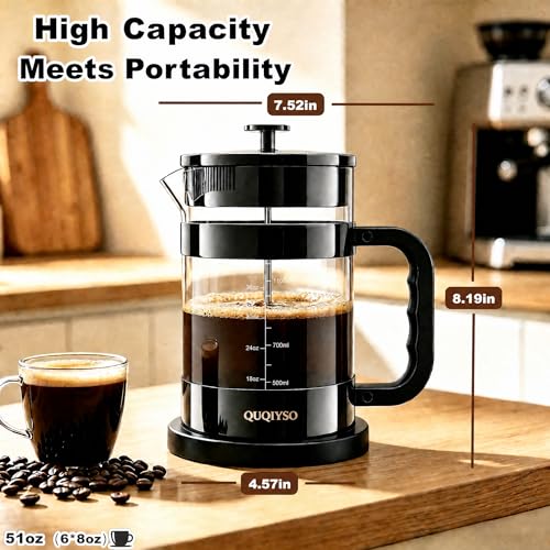 French Press Coffee Maker 51oz (New Style Dark Pewter / 51oz)