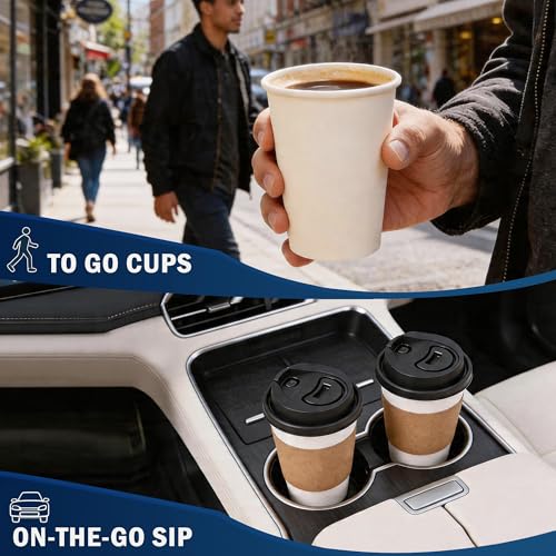 Disposable Paper Coffee Cups 12 oz 300 Count Hot Paper Cups (White - 12 oz)