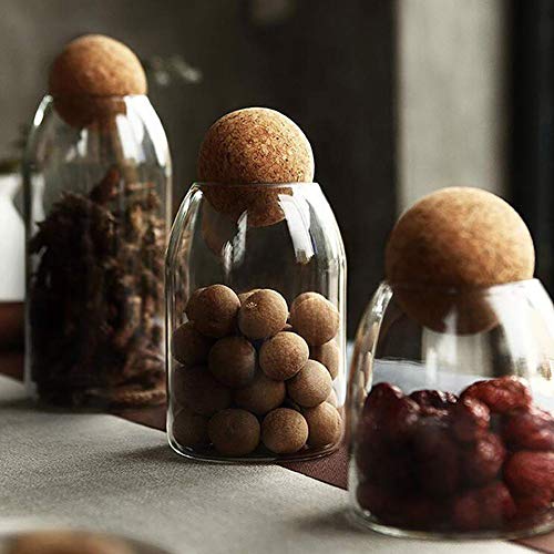 550ML 18Oz Glass Storage Container with Ball Cork (550 ml/18 oz)