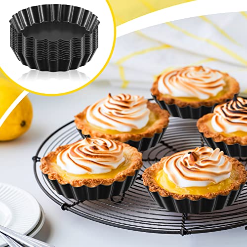 32 Pcs 3 Inch Tart Pans Nonstick (Black Gray / 3 Inch)