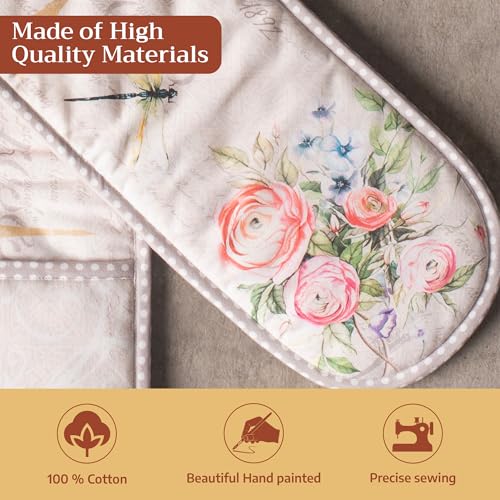 Double Oven Mitts 100% Cotton Double Oven Glove (059 - Champ De Mars / 7" x 35" (Double Oven Mitt))