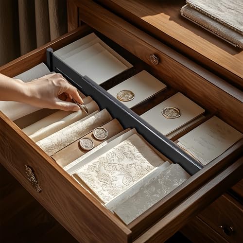 Bamboo Drawer Dividers Large (Black / 4"H, Large)