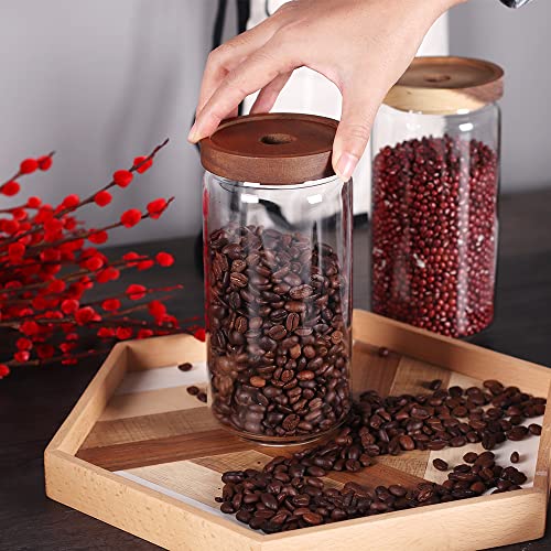 Borosilicate Glass Kitchen Jars (2set Acacia Lids)