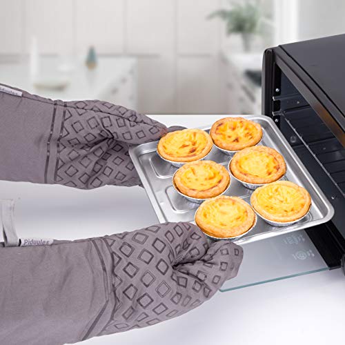 Set of 4 Oven Mitts and Pot Holders (Gray)