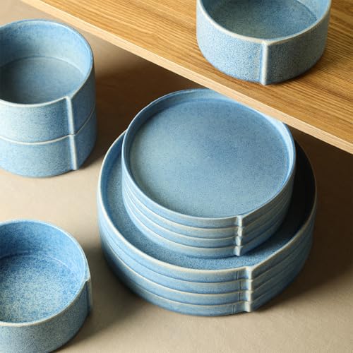 Bao 12 Piece Dinnerware Set Stoneware (Blue / 12-Piece - Service for 4)