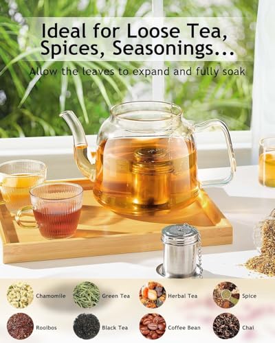 2 Pack Tea Infuser with Scoop for Loose Leaf Tea Steeper (Small×2)