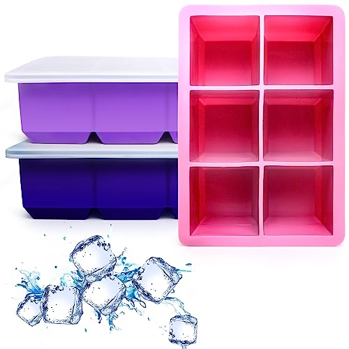 Silicone Ice Cube Trays (dark pink dark blue dark purple)