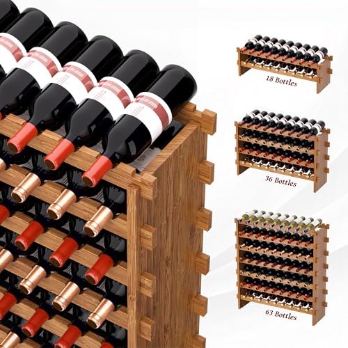 Bamboo Stackable Wine Rack (Walnut / 8-Tier)