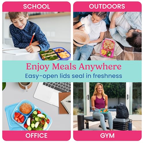 Reusable, BPA-Free, Microwave, Dishwasher & Freezer-Safe, Custom-Fit Lids, Lightweight (Jewel Brights) (Jewel Brights (4-Pack))