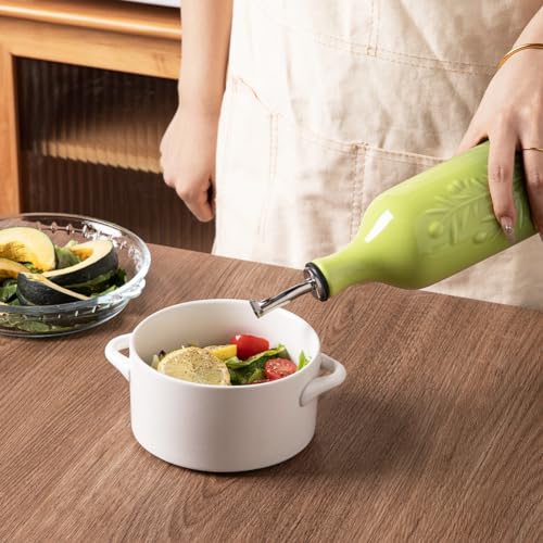 Sweejar Large Olive Oil Dispenser Bottle (Gradient Green / Patterned styles)