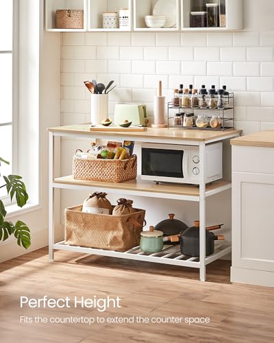 Kitchen Island with 3 Shelves