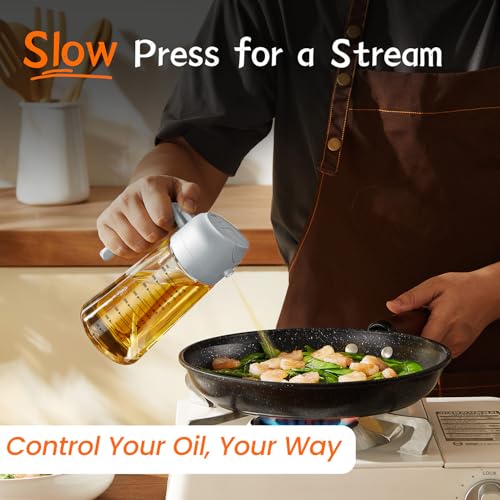 16oz 470ml Glass Olive Oil Sprayer for Cooking (Black&Ash)